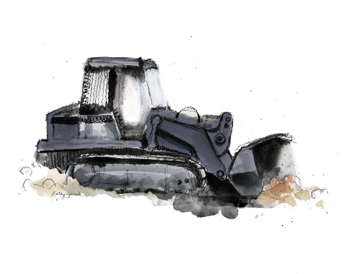 Gray Bulldozer Truck Print (download)