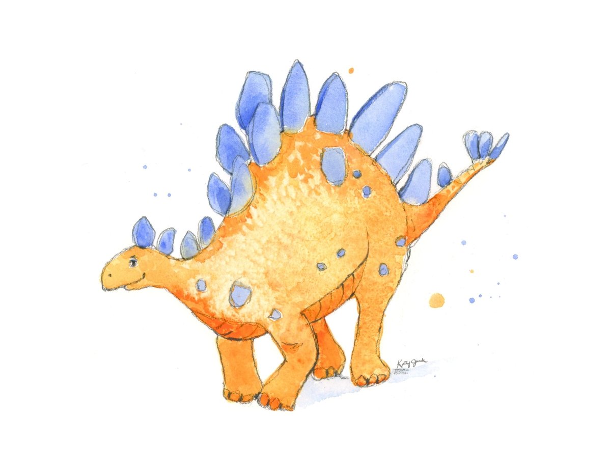 Orange Stegosaurus Print