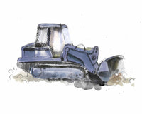 Thumbnail for Blue Gray Bulldozer Print