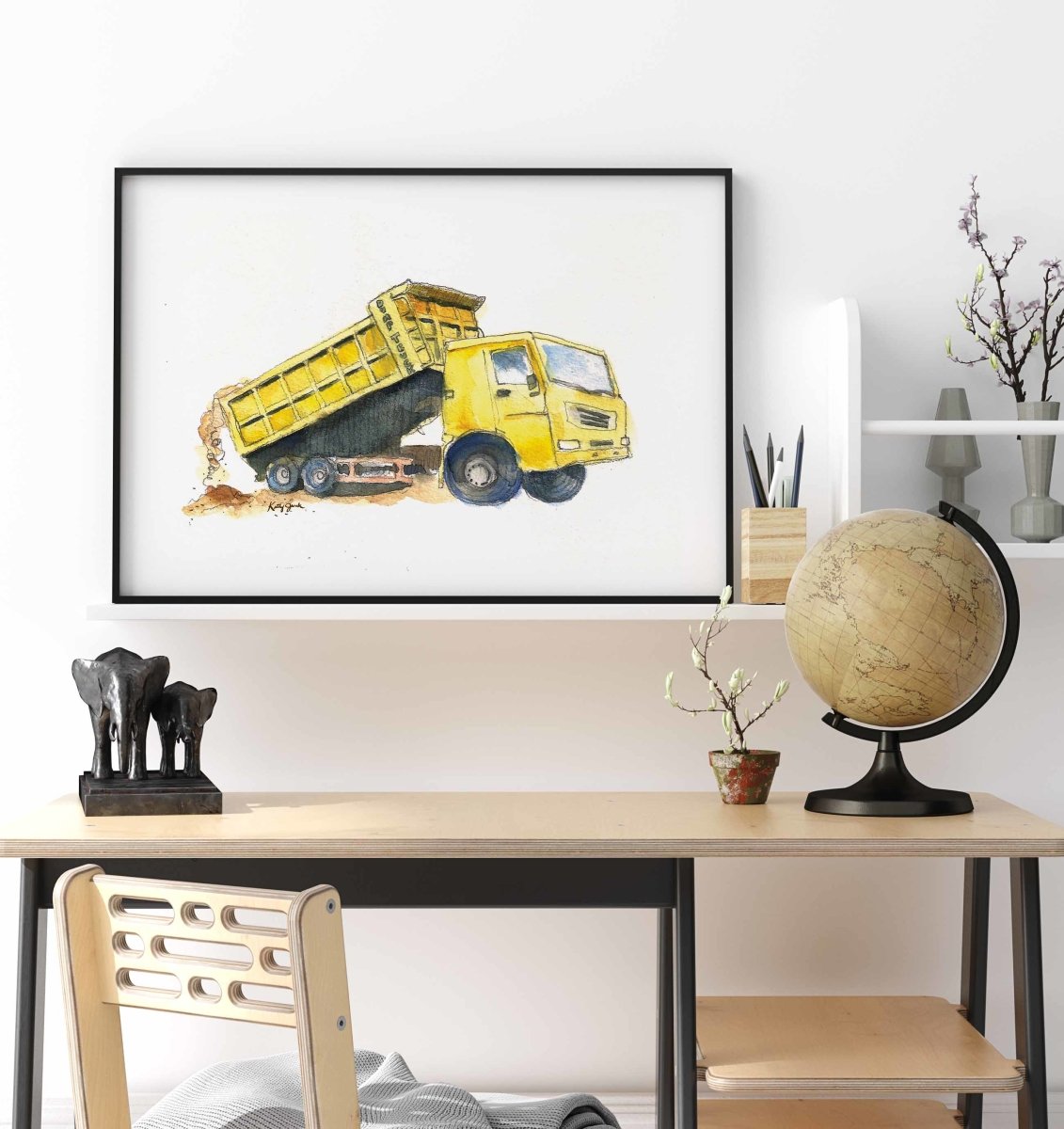Yellow Dump Truck Print #3