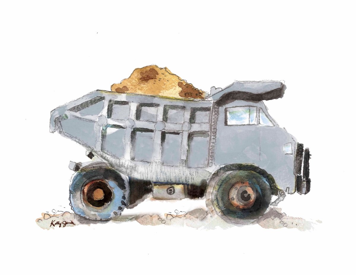 Gray Dump Truck Print #2