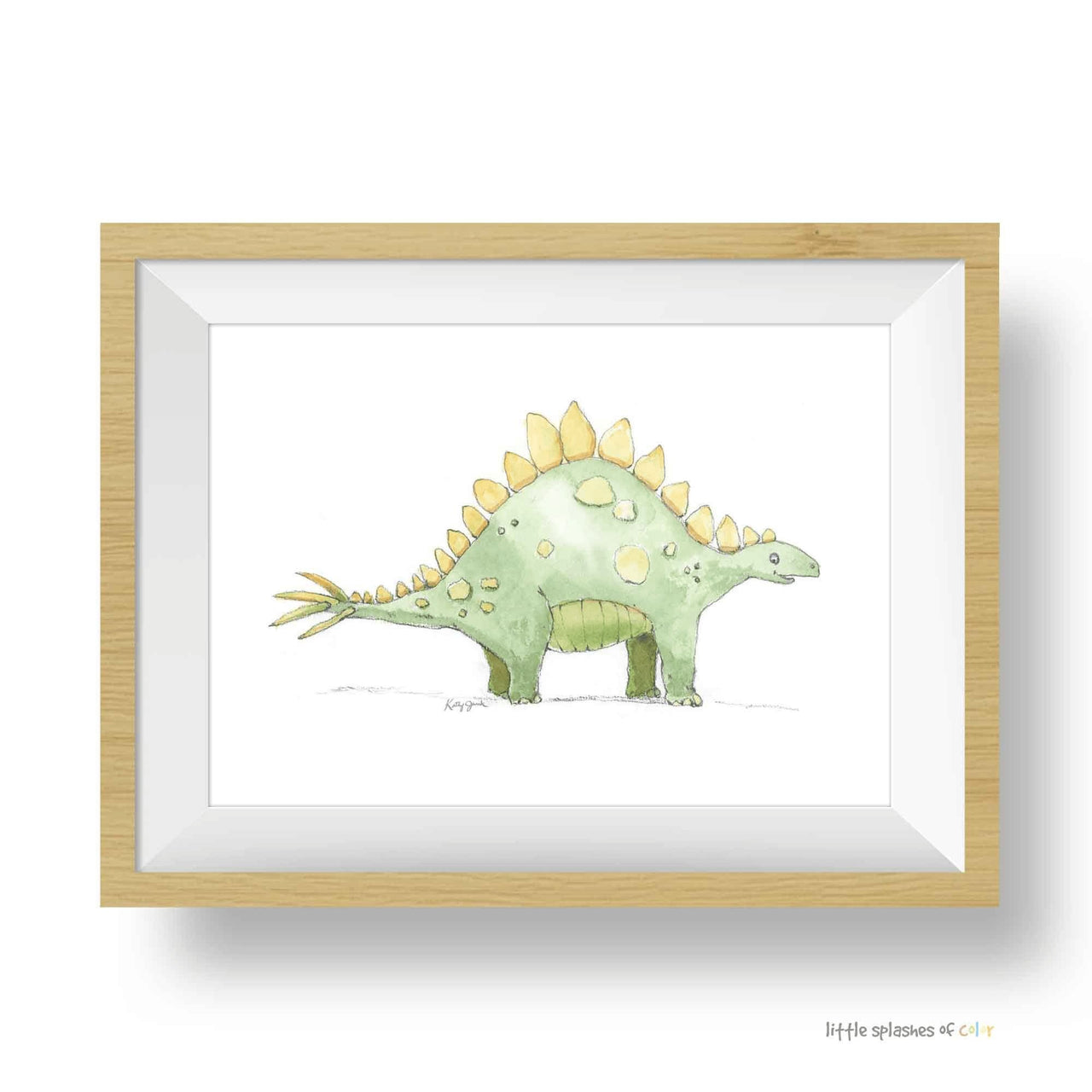Green Stegosaurus Print