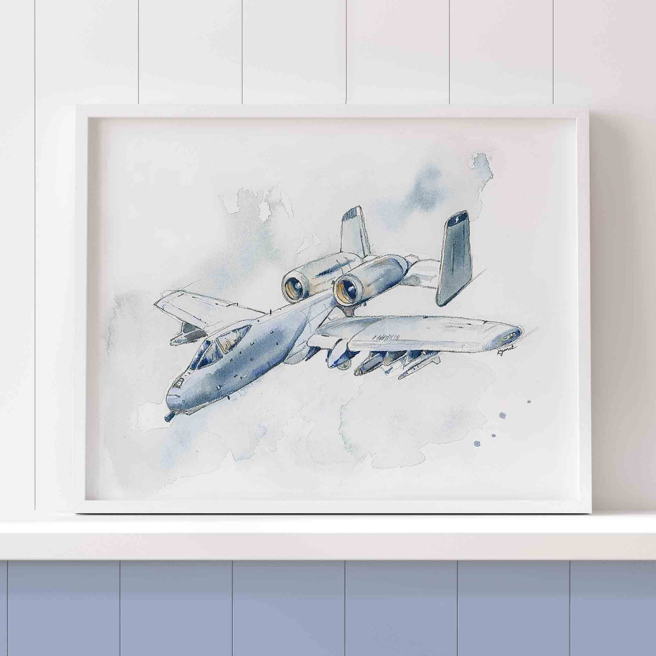 a10 warthog airplane wall art