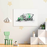 Thumbnail for Green Cement Mixer Print