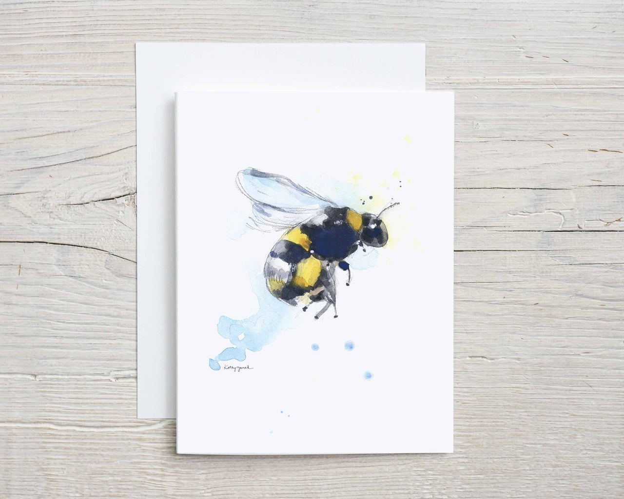 watercolor honey bee greeting card