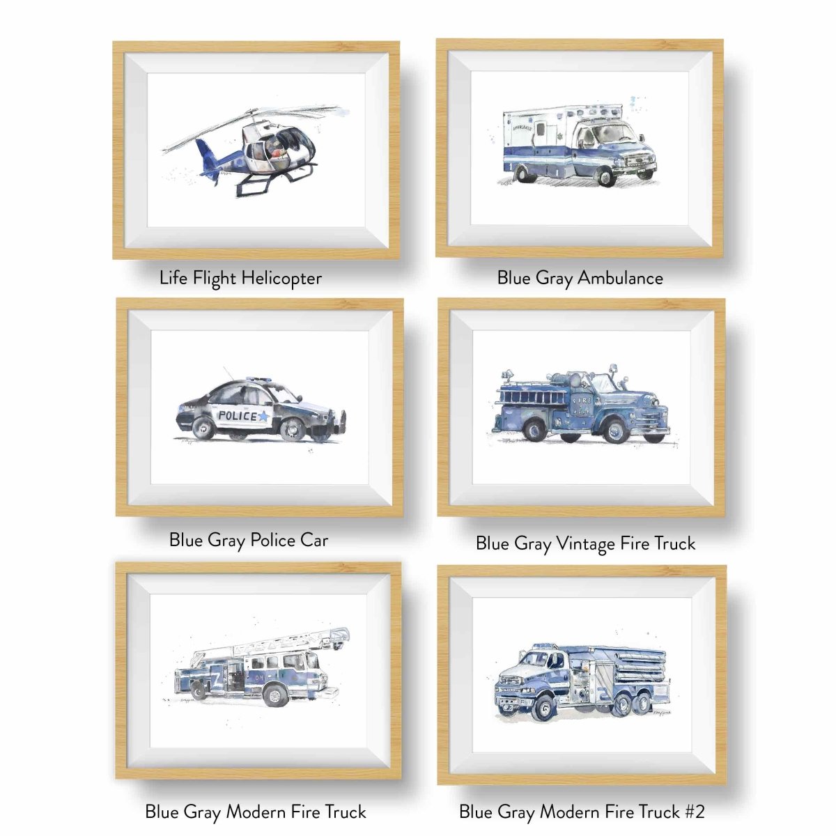 blue gray rescue trucks for kids