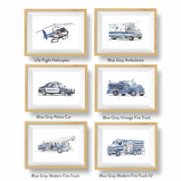 Thumbnail for blue gray rescue trucks for kids