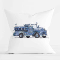 Thumbnail for vintage fire truck pillow for kids rooms