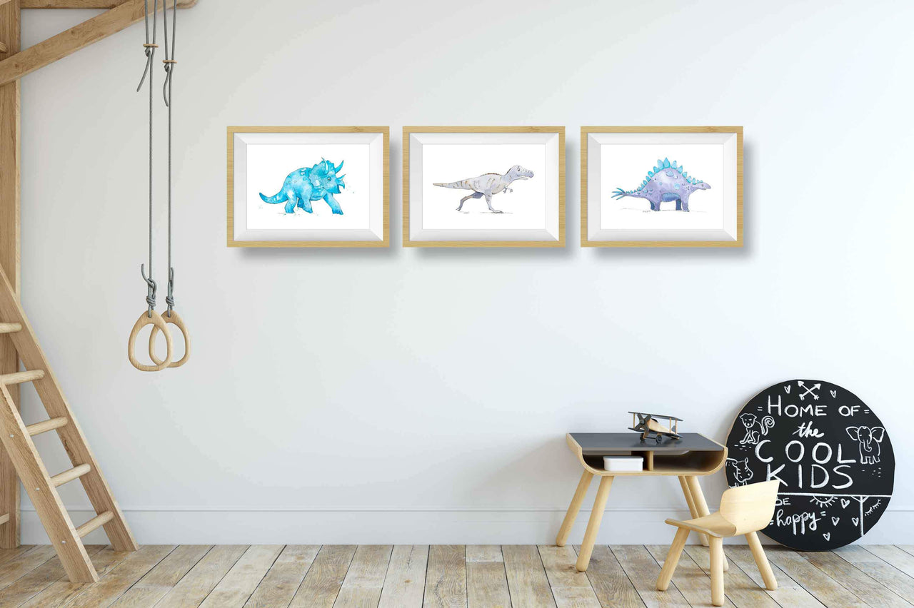Blue Triceratops Print