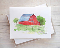 Thumbnail for red barn note cards farm themed