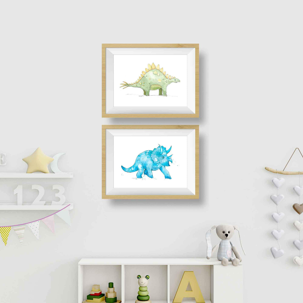 Blue Triceratops Print