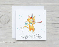 Thumbnail for Orange Cat Birthday Card