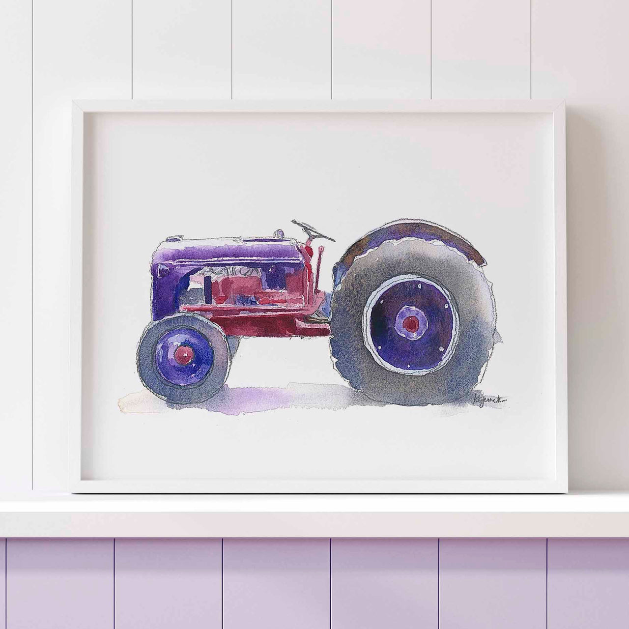 Purple Tractor Print