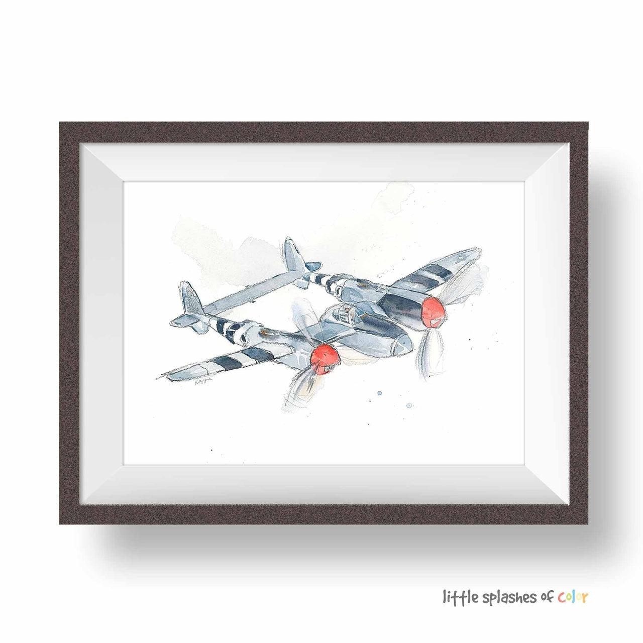 P 38 Lightning Airplane Print
