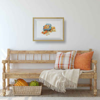 Thumbnail for turquoise truck with pumpkins watercolor art print