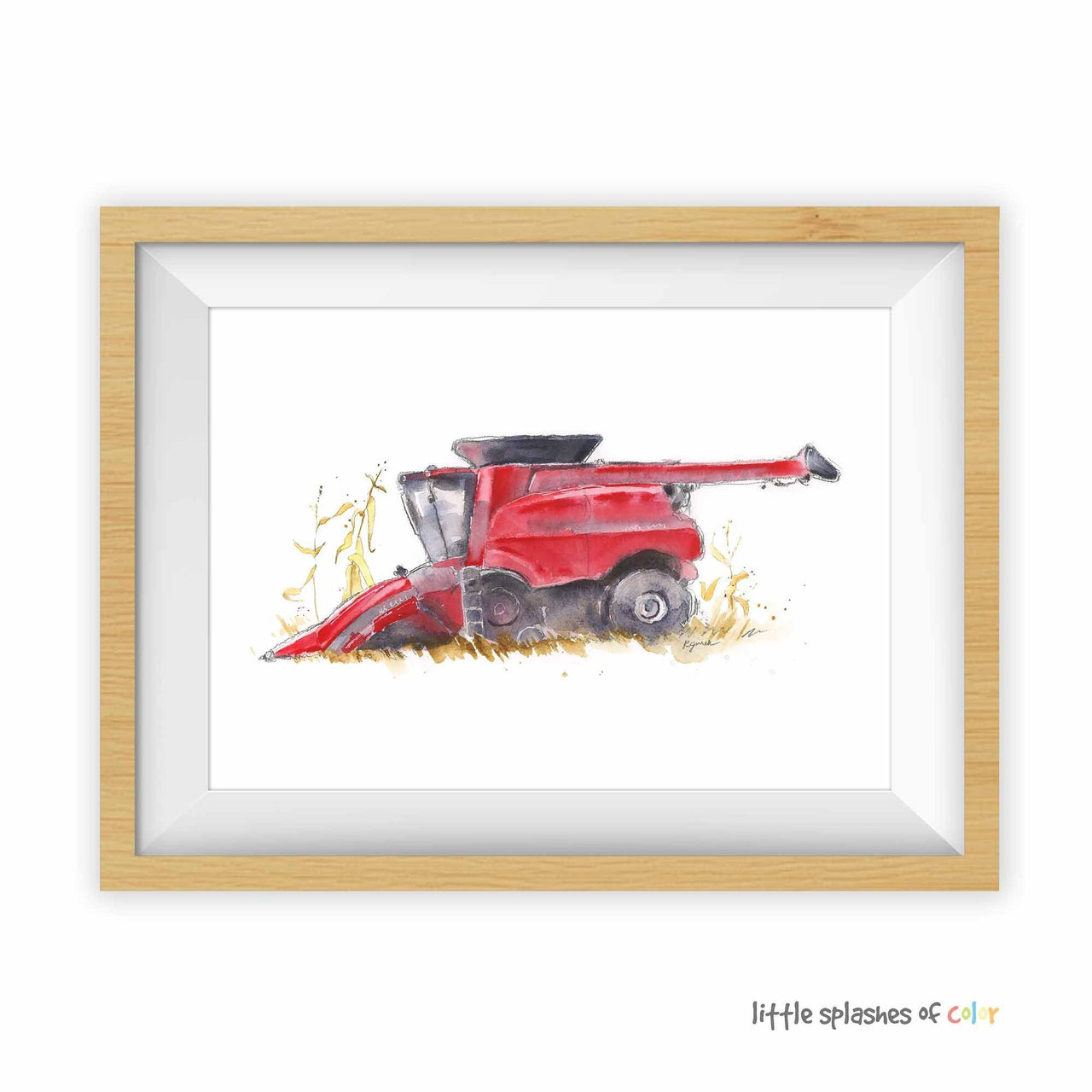 combine tractor print