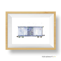 Thumbnail for Light Blue Railcar Print (download)