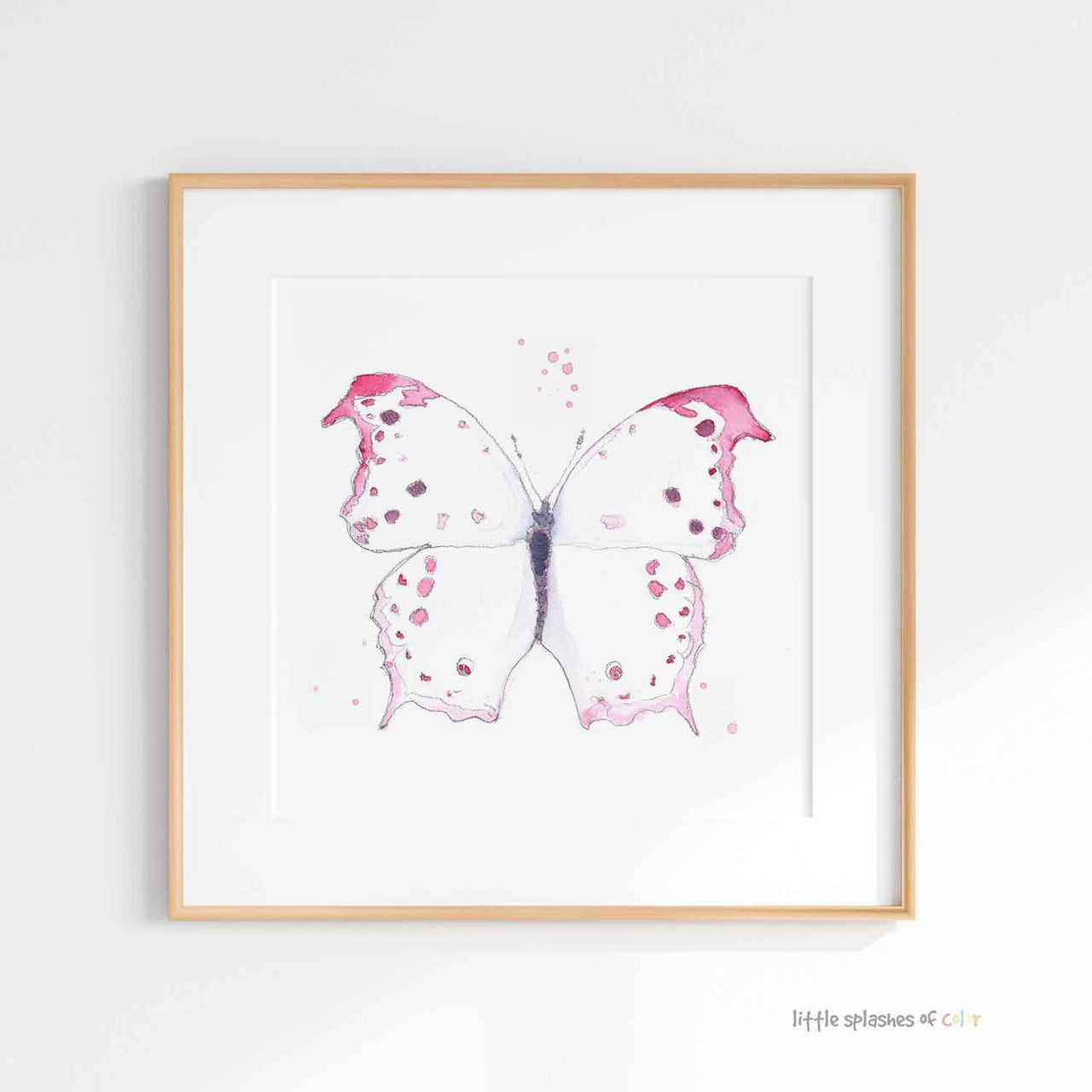 Ella's Butterflies - Pink Butterfly Print #1 (download)