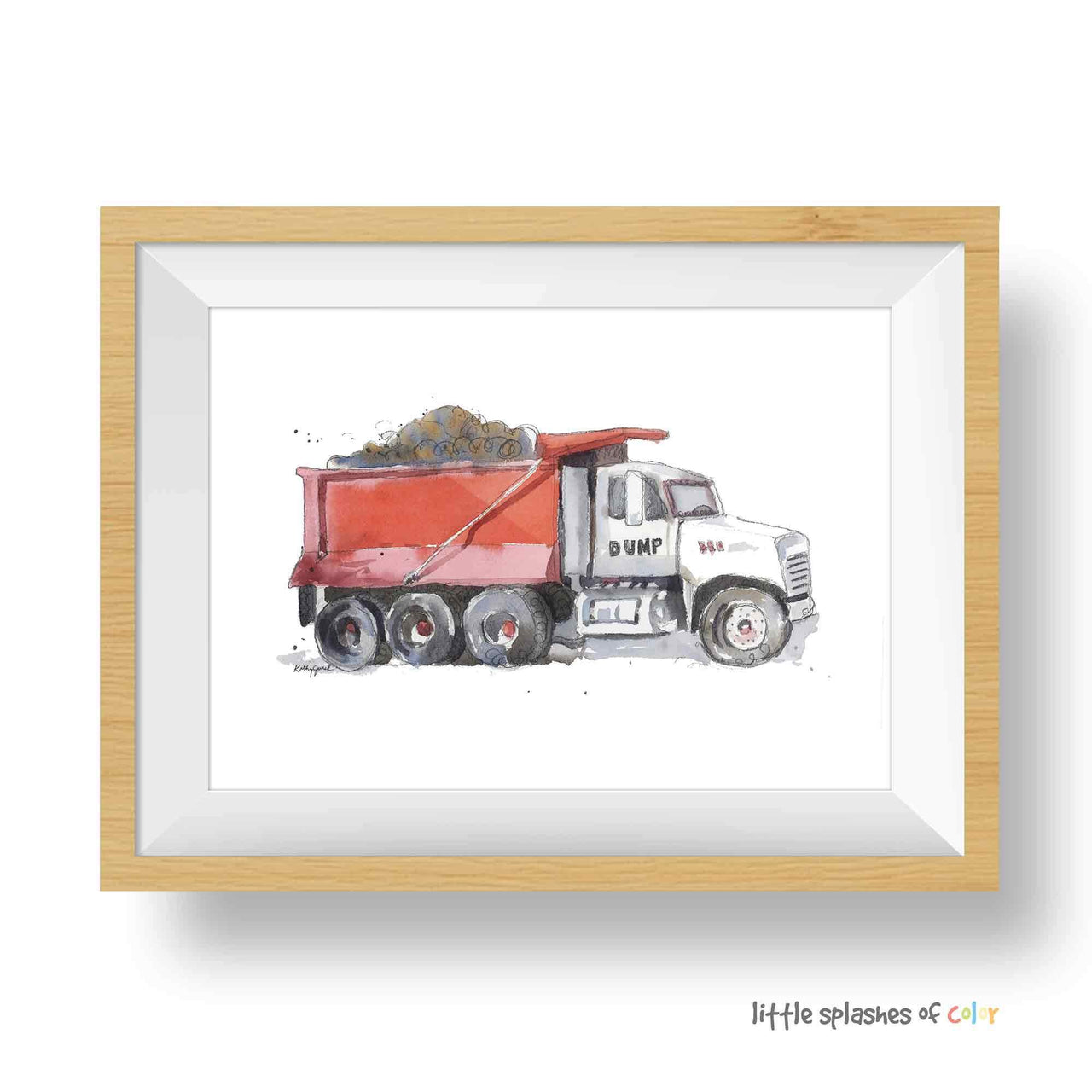 Red Dump Truck Print (download)