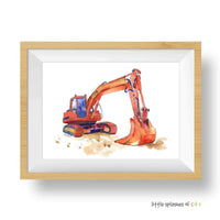 Thumbnail for Red Excavator Print (download)