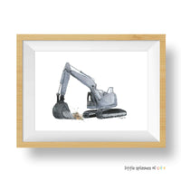 Thumbnail for Gray Excavator Truck Print (download)