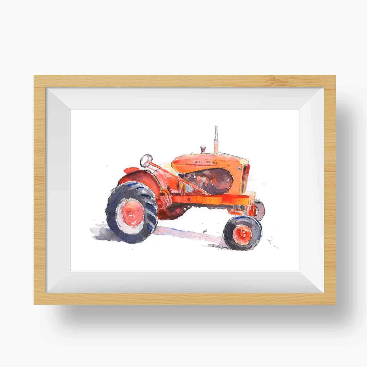 Vintage Red Tractor Print #2
