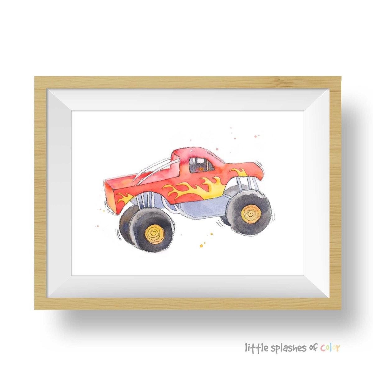 Red Monster Truck Print (download)