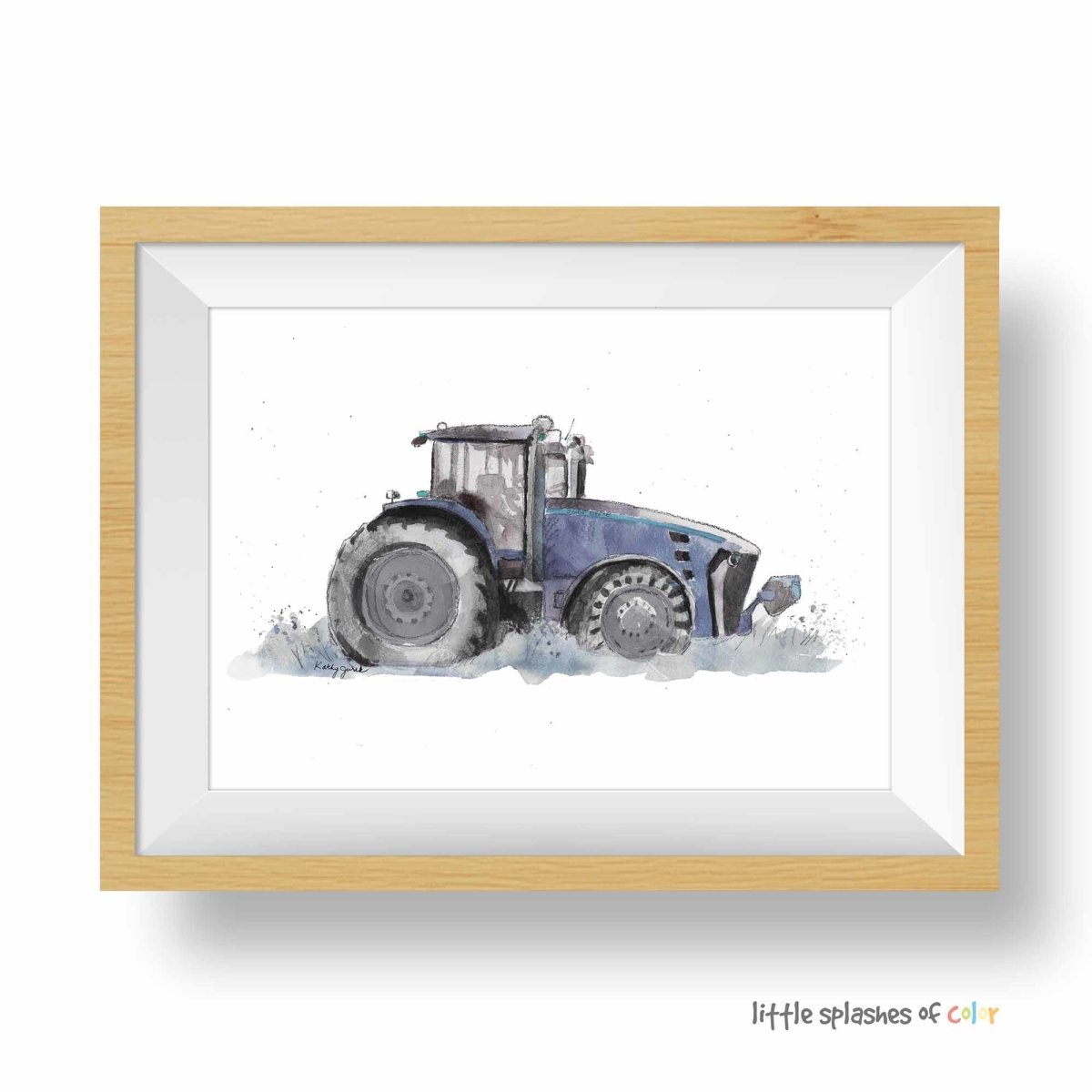 Blue Gray Tractor #1 Print (download)