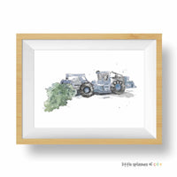 Thumbnail for Blue Gray Log Skidder Truck Print (download)