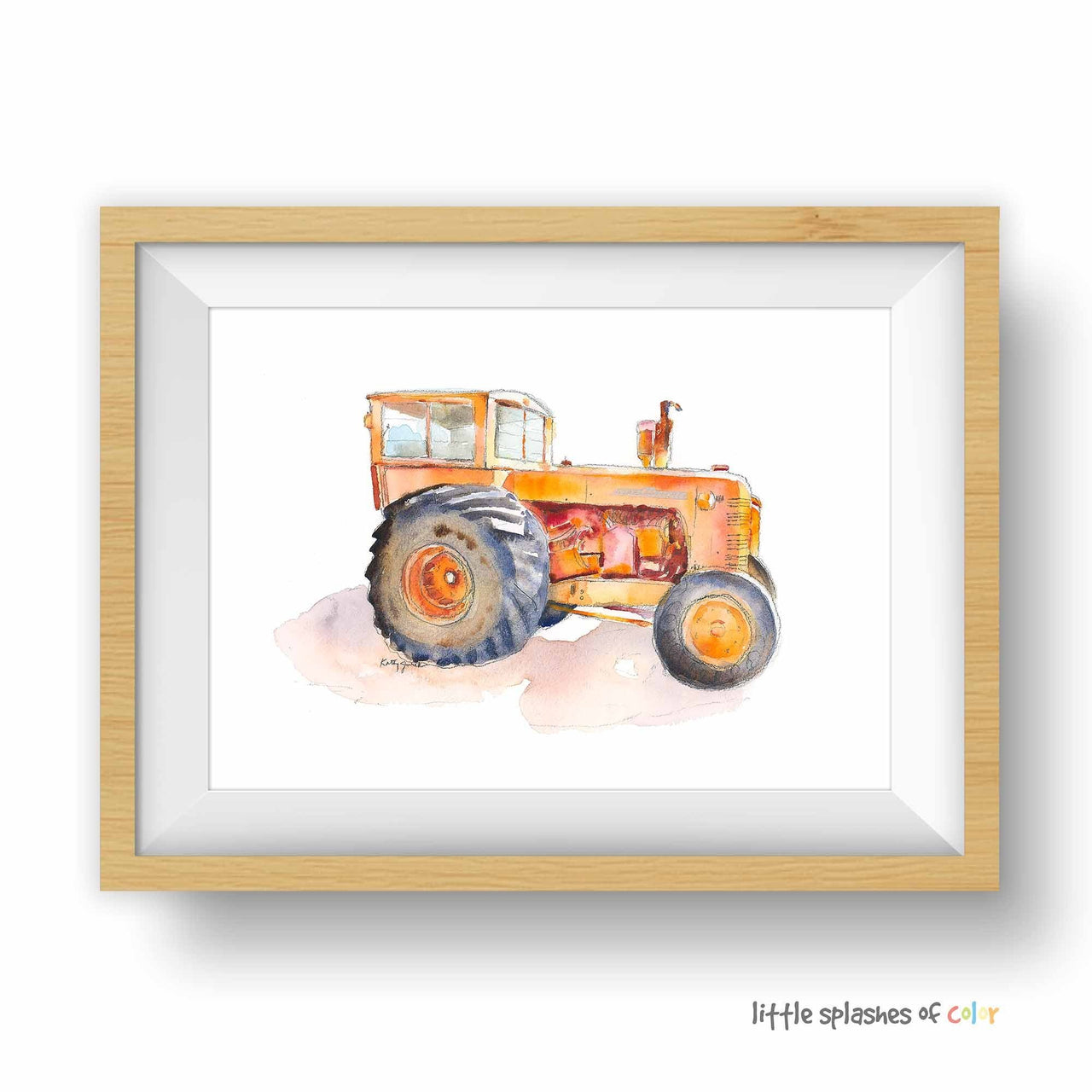 Orange Tractor Print #3