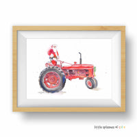 Thumbnail for Red Tractor Print #12 (with Santa Lou)