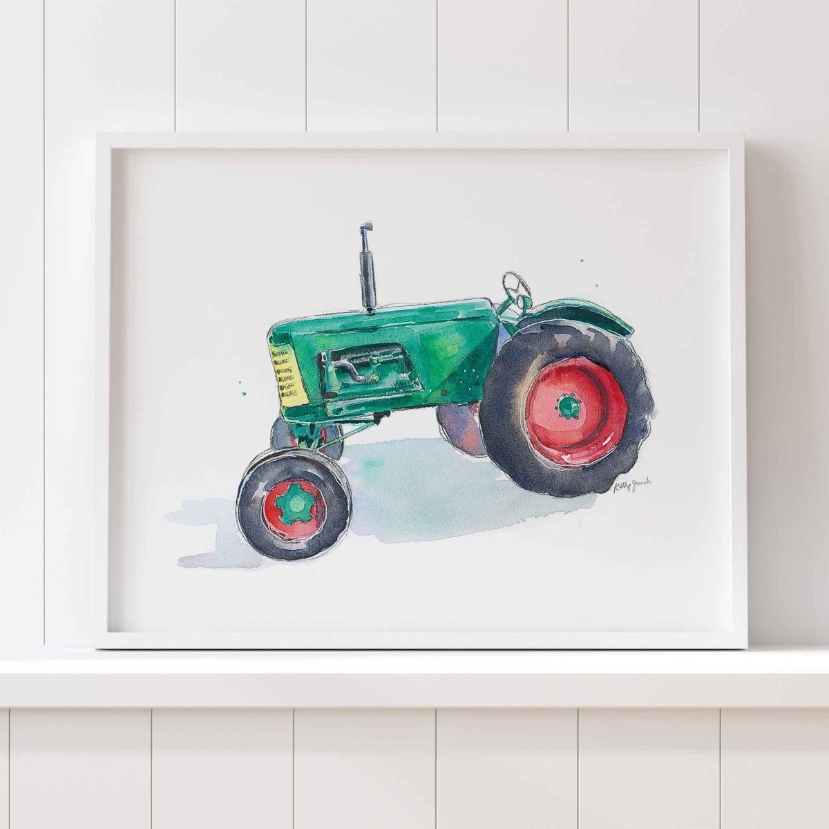 Green Tractor Print #7