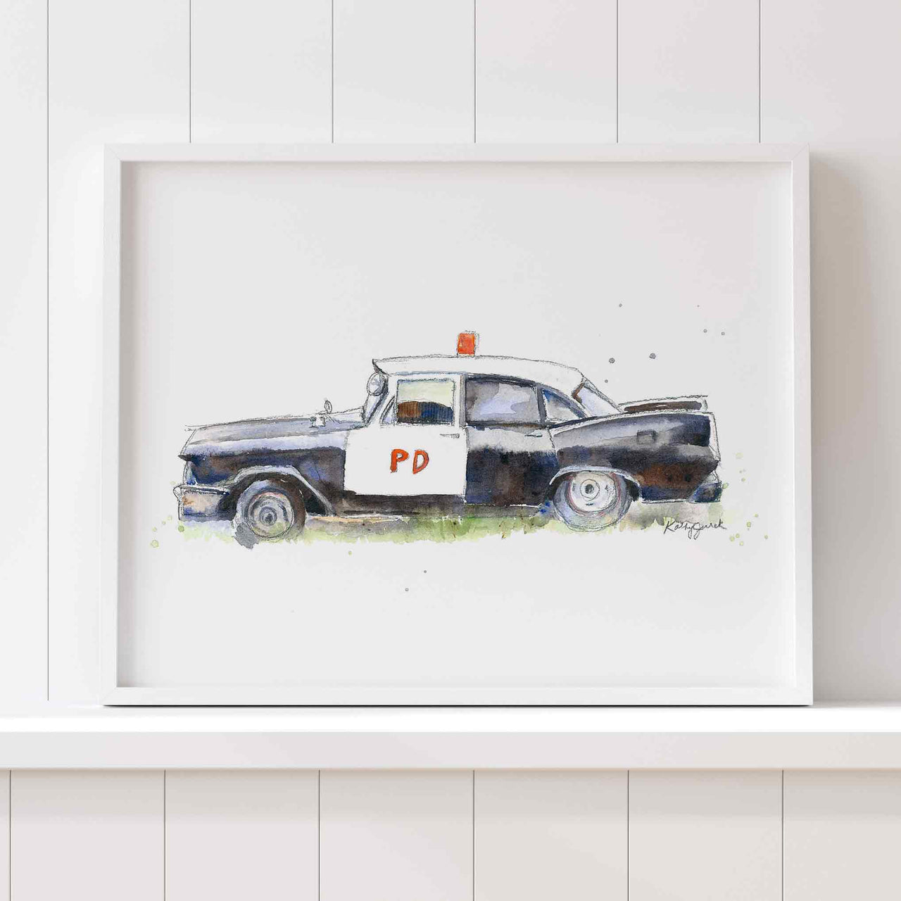 Vintage Police Car Print (download)