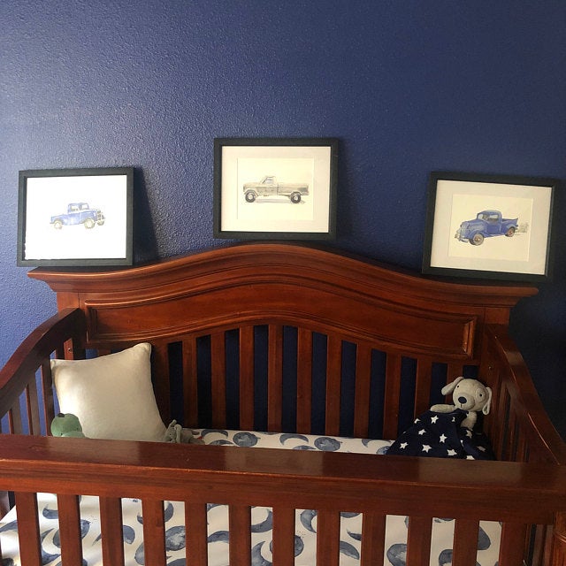 blue and gray truck room decor