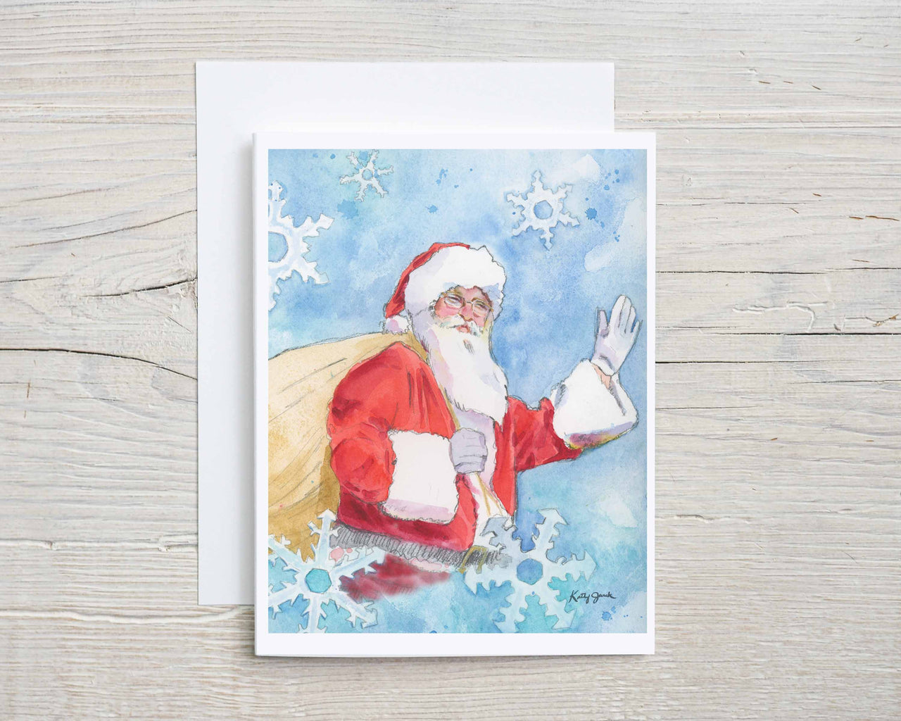 Set of 10 Assorted Santa Lou Note Cards