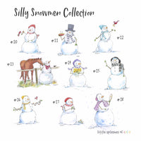 Thumbnail for Whimsical silly snowmen watercolor greeting cards