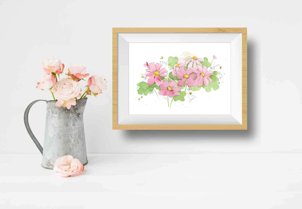 Pink Wild Flowers Art Print