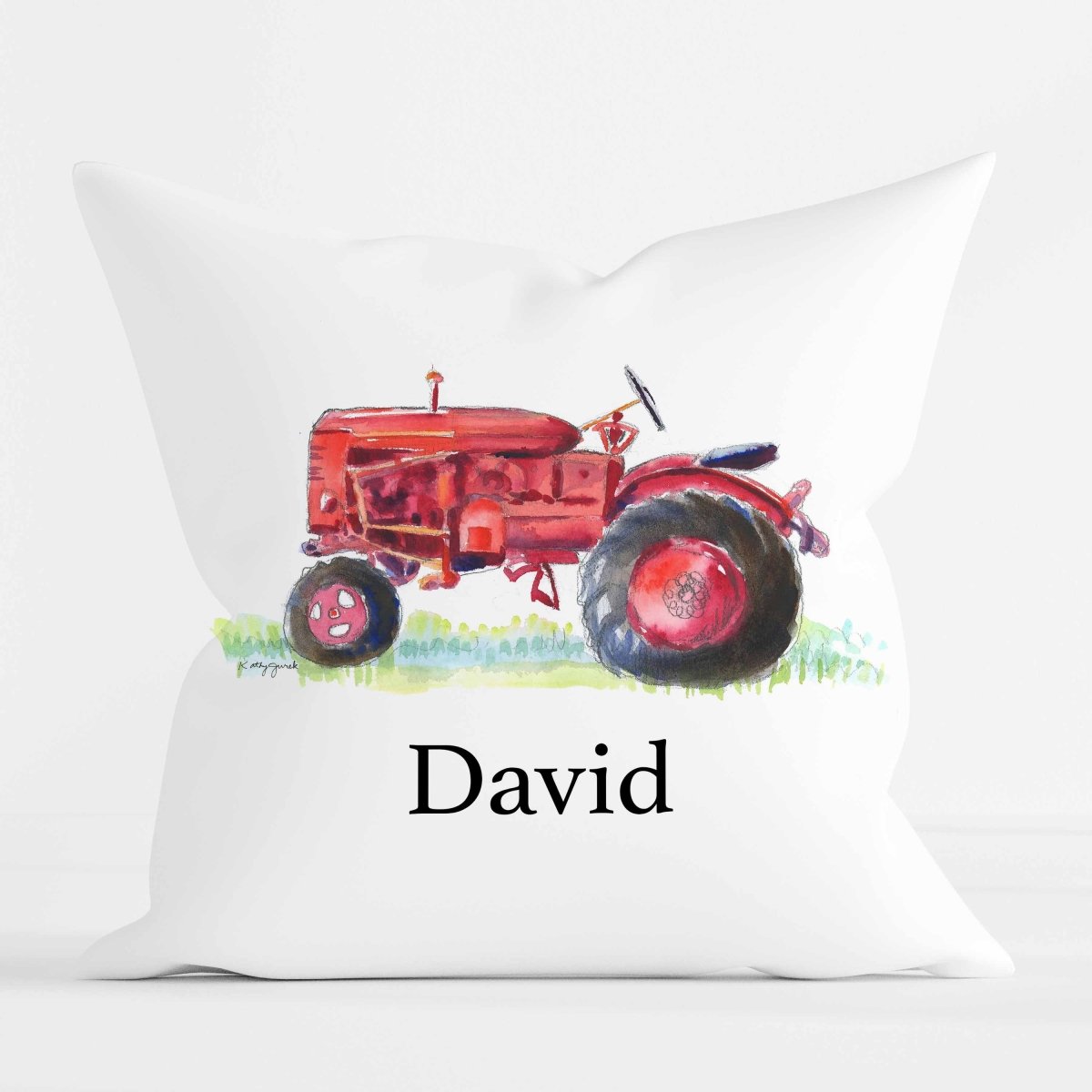 Red Tractor Pillow Cover