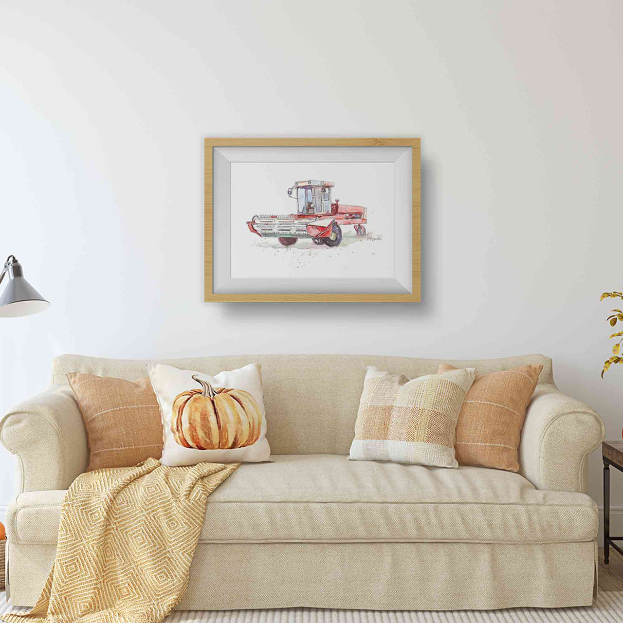 combine tractor wall art for living room