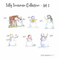 Thumbnail for whimsical snowman note cards for kids