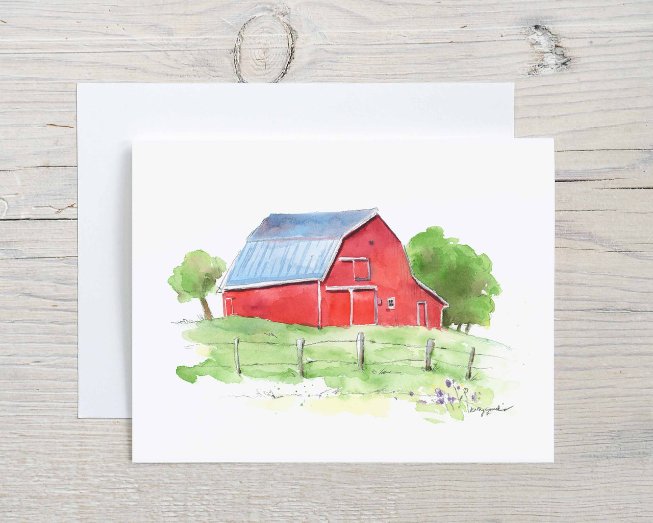 red barn greeting cards blank