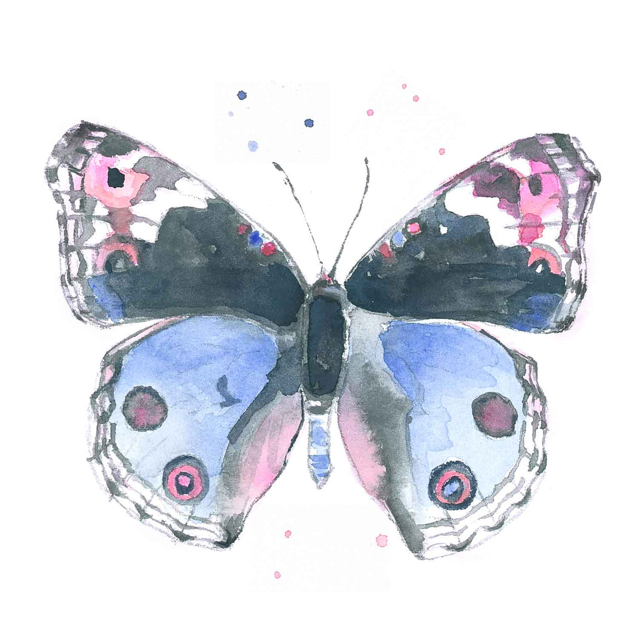 Ella's Butterflies - Blue Butterfly Print #3 (download)