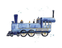 Thumbnail for Navy Blue Train Print