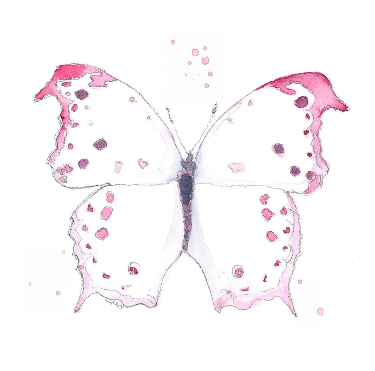 Ella's Butterflies - Pink Butterfly Print #1