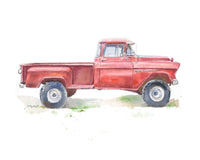 Thumbnail for vintage red pickup truck print