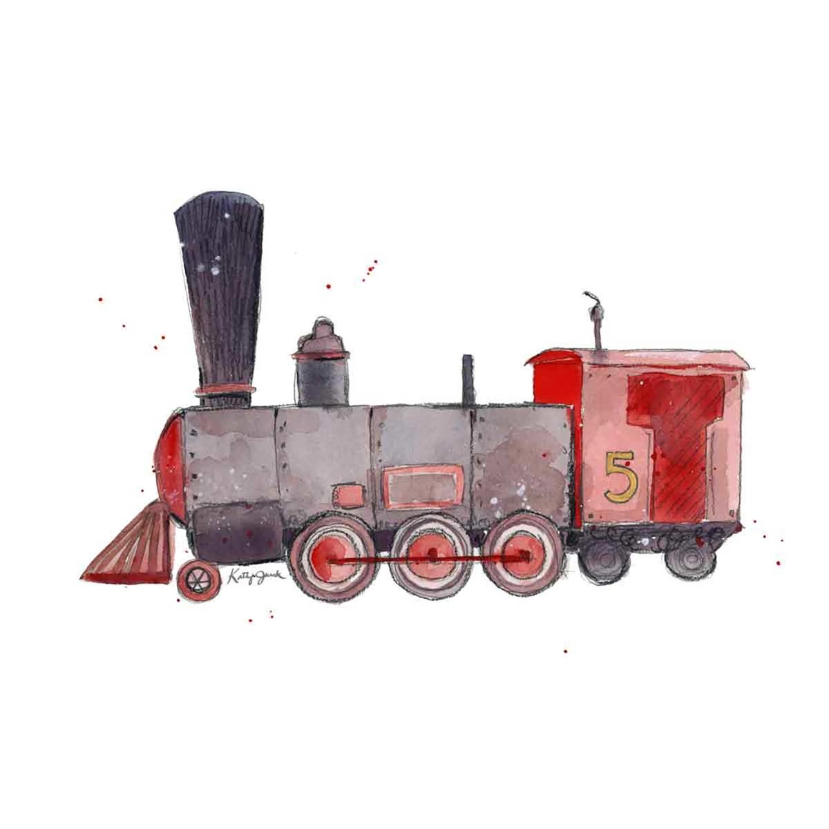 Red Train Print for Kids