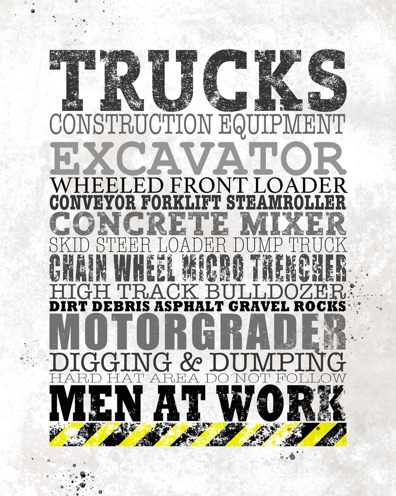 Construction Words Typography Print