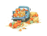 Thumbnail for fall pickup truck with pumpkins art print