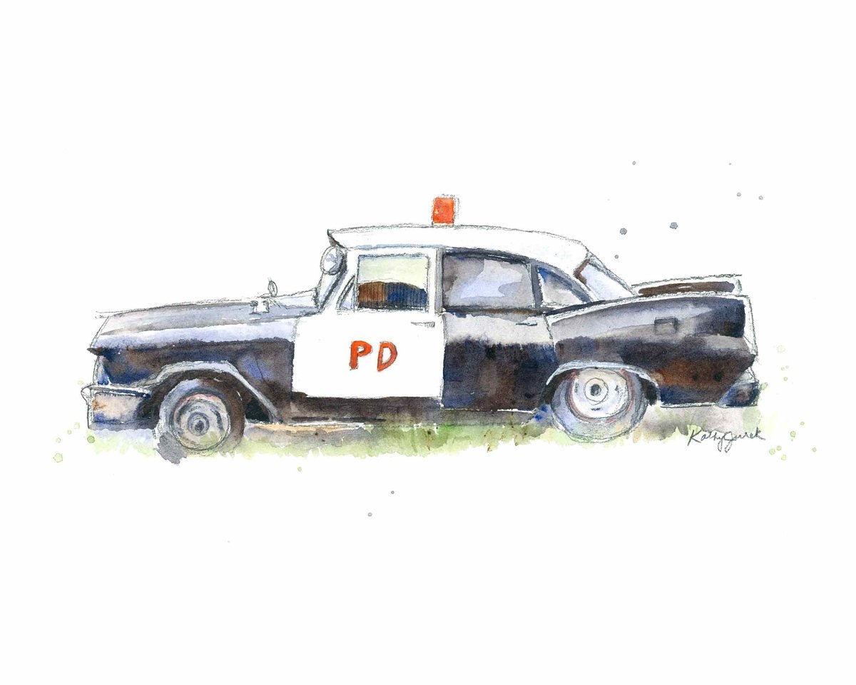 Vintage Police Car Print (download)