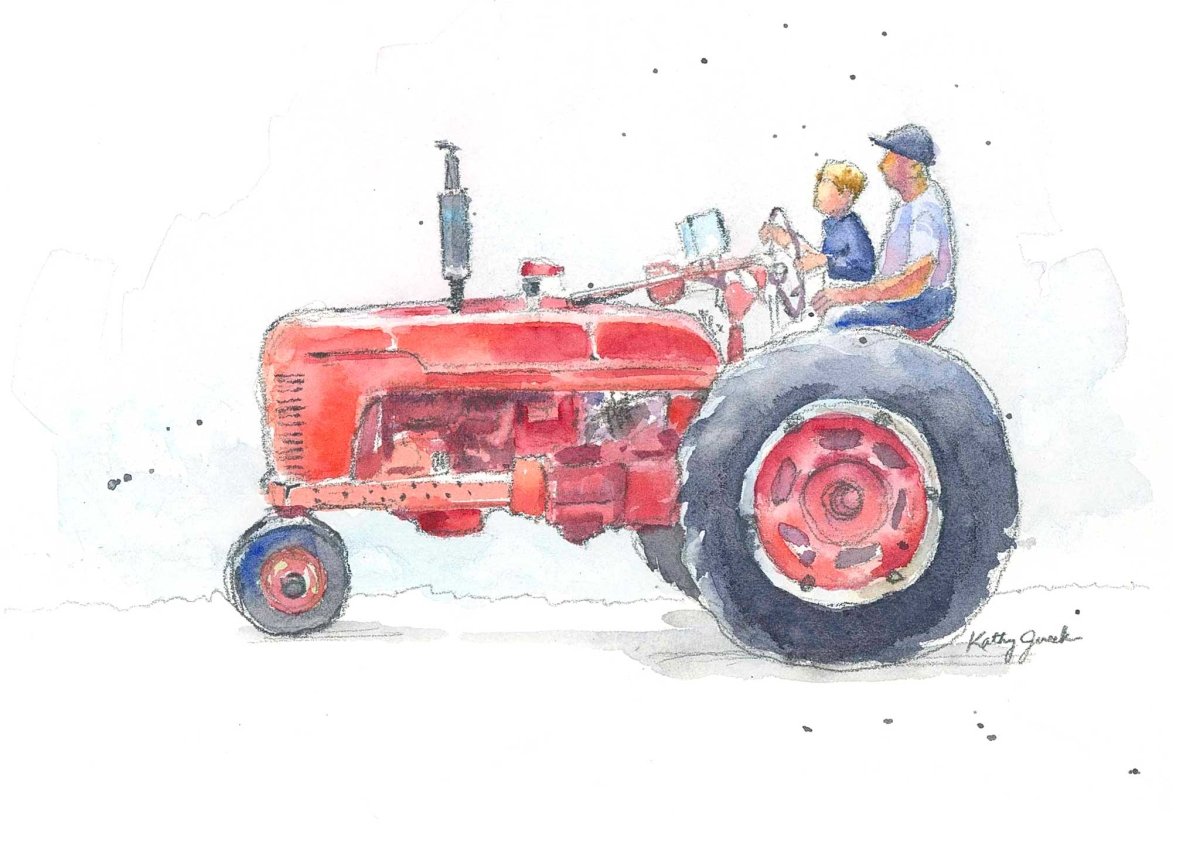 "Grandpa's Tractor" Original Watercolor Painting